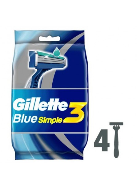 Одноразовые станки для бритья Gillett 3 Blue Simple   4шт